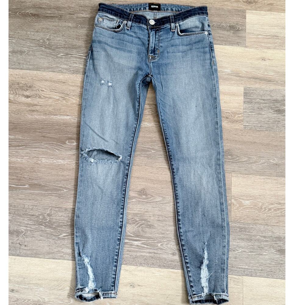 Hudson Women's Jeans 27 Dark Denim Nico Midrise Crop Super Skinny